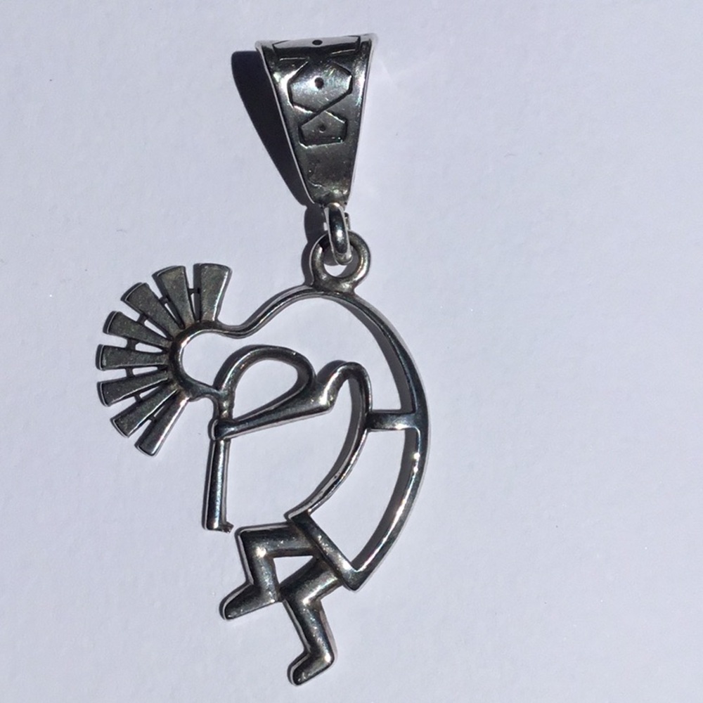 Navajo Kokopelli silver necklace pendant